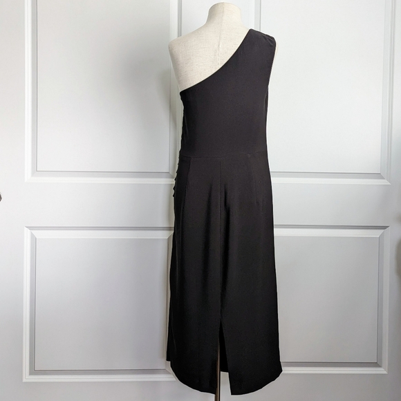 Dress The Population Martine LBD One Shoulder Stretch Knee Length Black L NWT - Picture 7 of 14